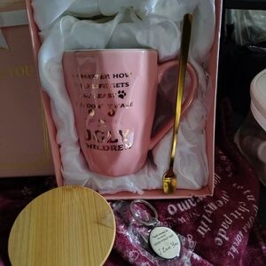 🌹🎁🌹 PERFECT MOTHER DAY GIFT Pink Logo Cup,Lid,Spoon,Key Chain,Gift Boxed